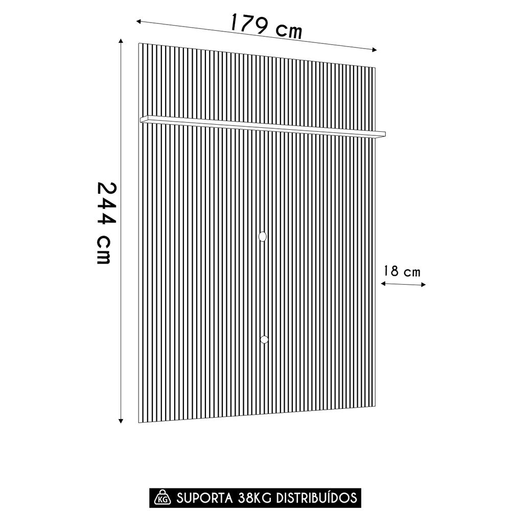 Painel Para TV 75 Polegadas 179cm Logus Z10 Off/Cinamomo - Mpozenato