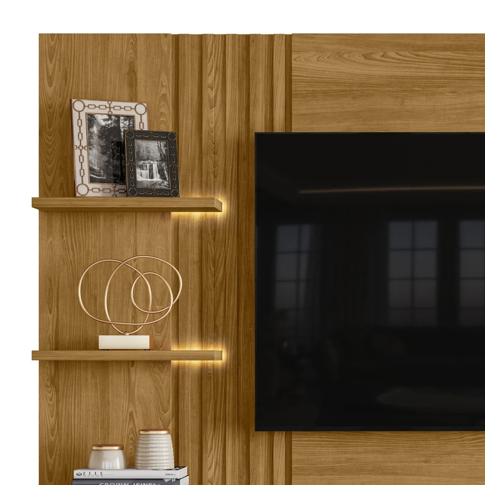 Painel TV 65 Pol e Bancada Suspensa Igor Z10 Cumaru - Mpozenato