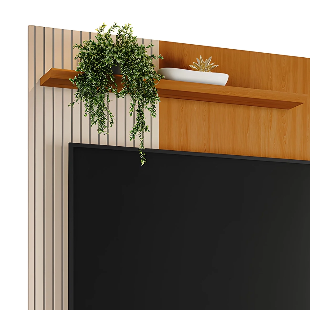 Painel TV 65 Pol e Bancada Suspensa Neris Z10 Off/Cinamomo - Mpozenato