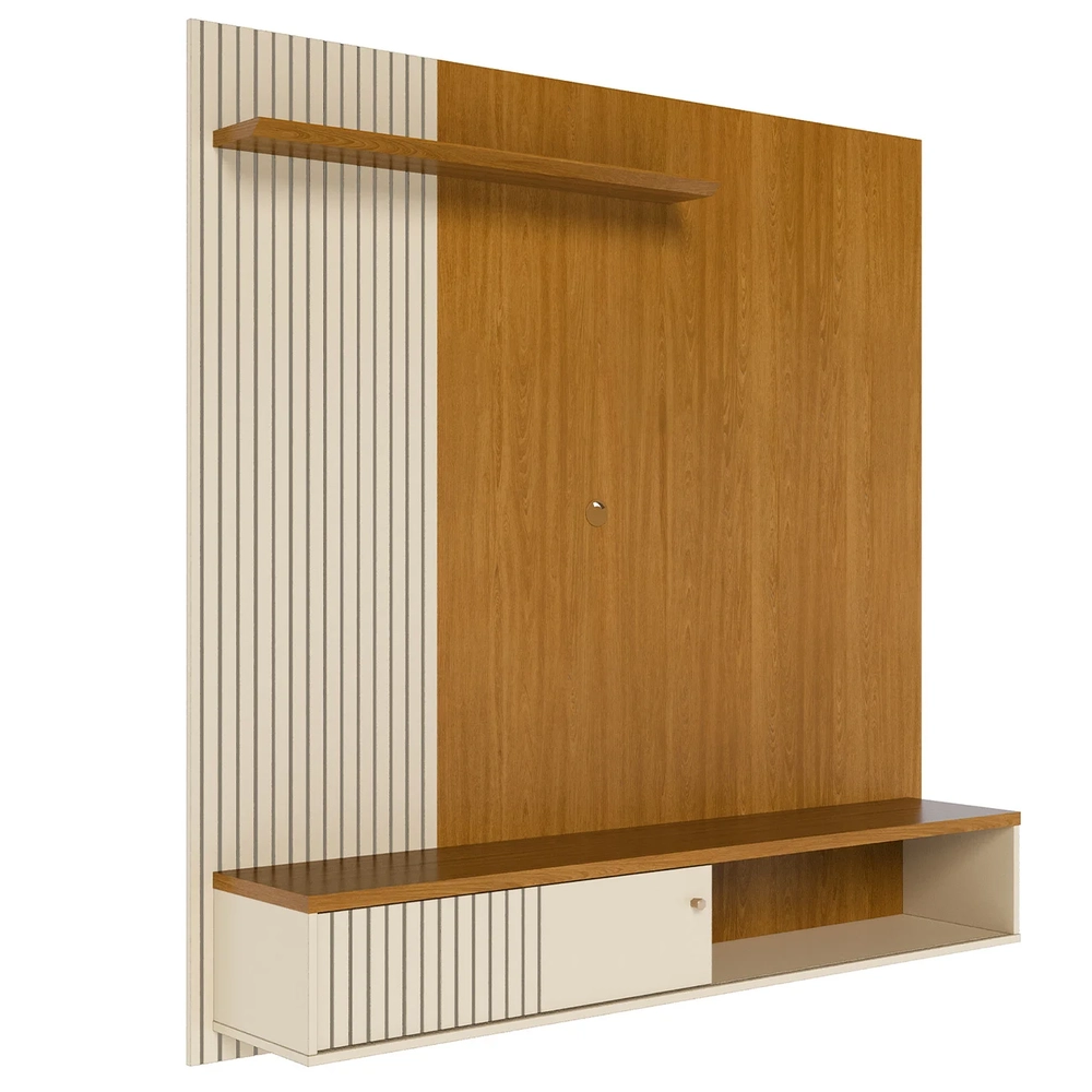 Painel TV 65 Pol e Bancada Suspensa Neris Z10 Off/Cinamomo - Mpozenato