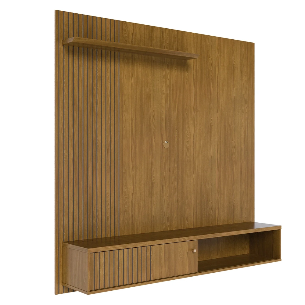 Painel TV 65 Pol e Bancada Suspensa Neris Z10 Cumaru - Mpozenato