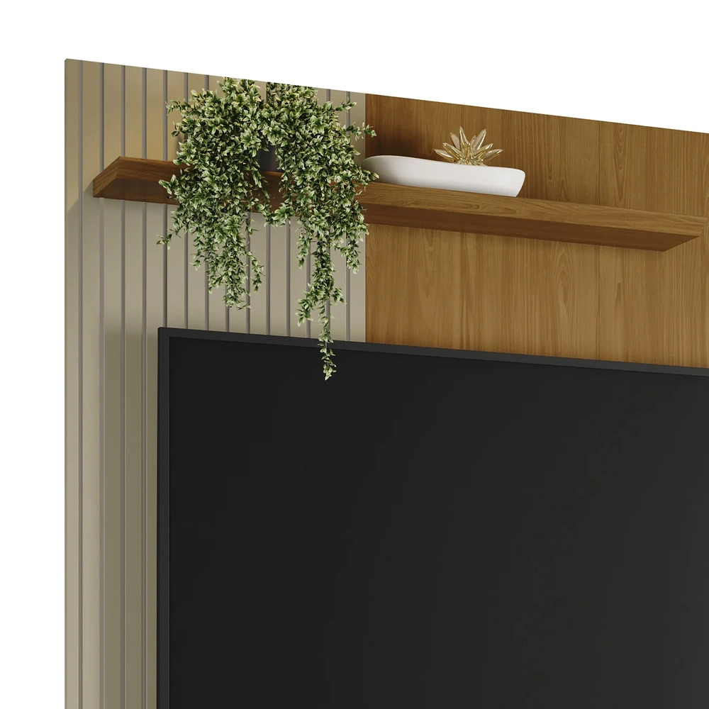 Painel TV 65 Pol e Bancada Suspensa Neris Z10 Cumaru/Opala - Mpozenato