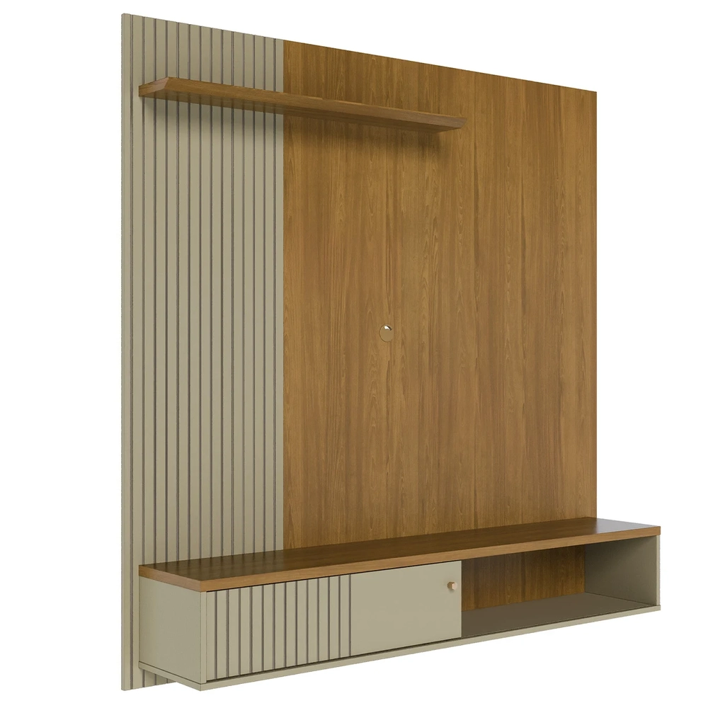 Painel TV 65 Pol e Bancada Suspensa Neris Z10 Cumaru/Opala - Mpozenato