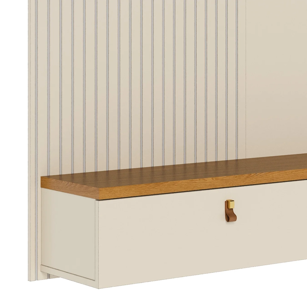 Painel TV 55 Pol e Bancada Suspensa Talyn Z10 Off/Cinamomo - Mpozenato