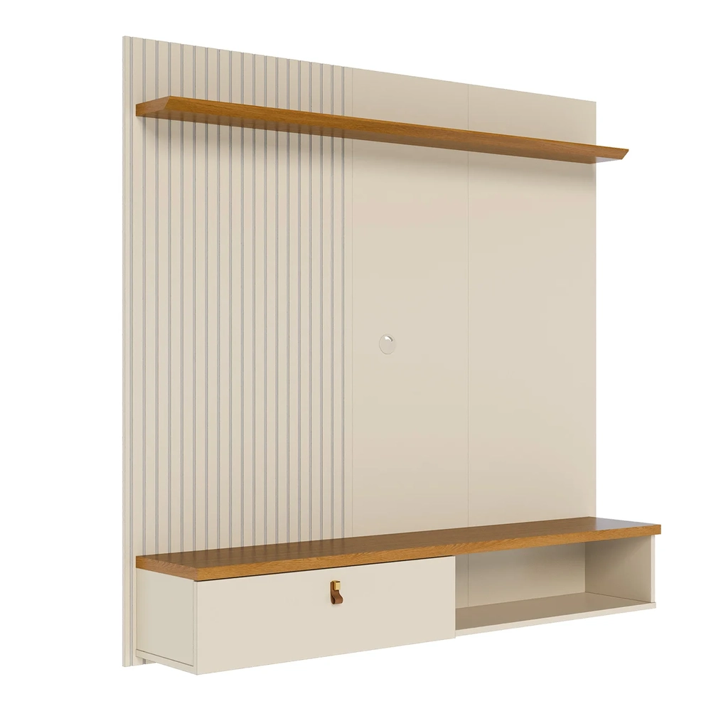 Painel TV 55 Pol e Bancada Suspensa Talyn Z10 Off/Cinamomo - Mpozenato