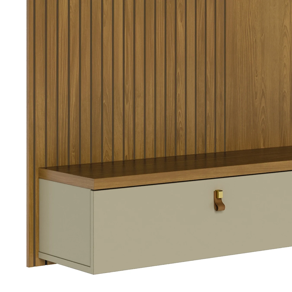 Painel TV 55 Pol e Bancada Suspensa Talyn Z10 Cumaru/Opala - Mpozenato