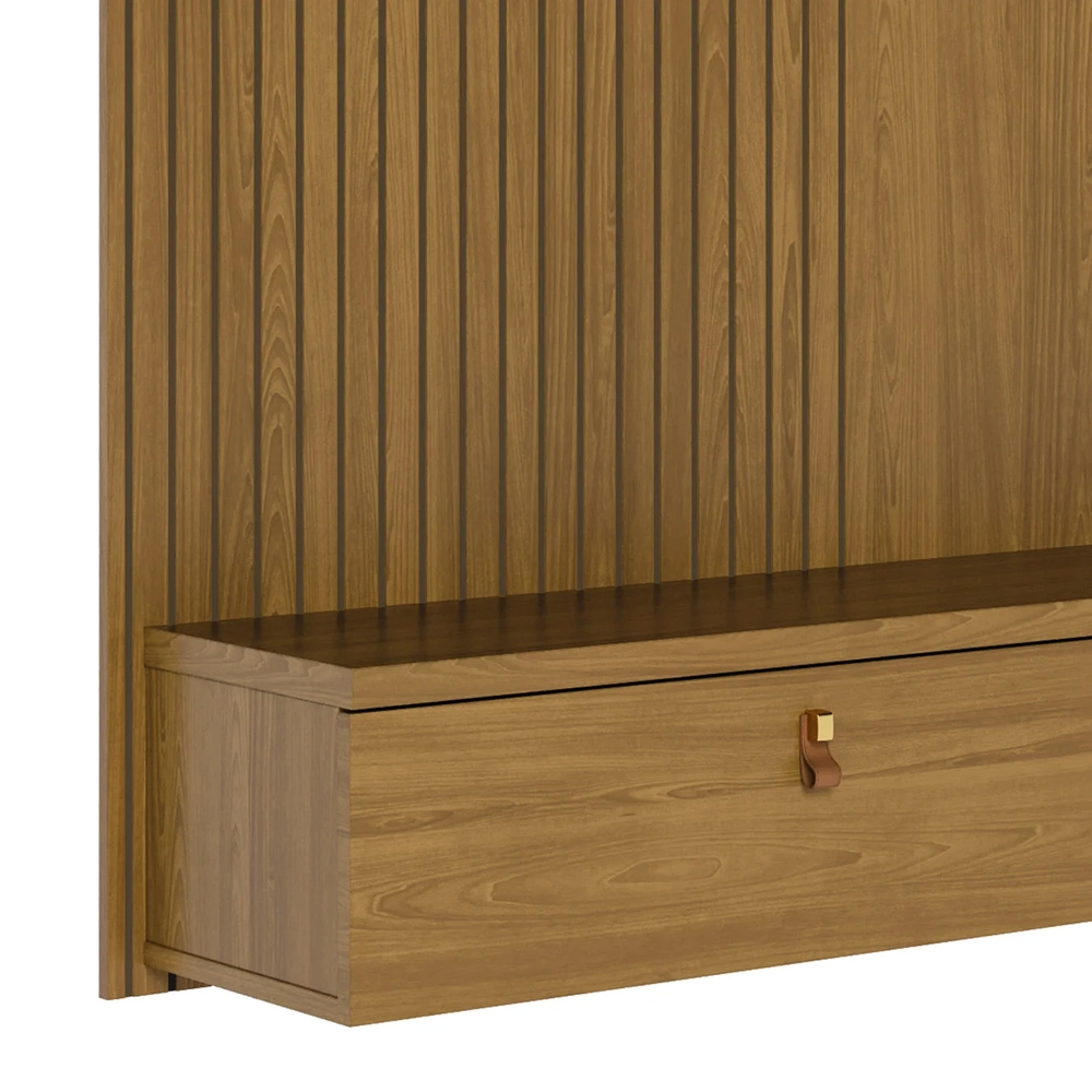 Painel TV 55 Pol e Bancada Suspensa Talyn Z10 Cumaru - Mpozenato