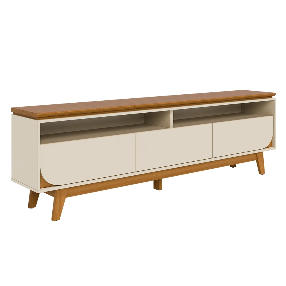 Rack Bancada de TV 75 Pol 200cm Celina Z10 Off/Cinamomo - Mpozenato