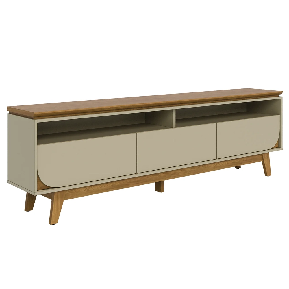 Rack Bancada de TV 75 Pol 200cm Celina Z10 Cumaru/Opala - Mpozenato