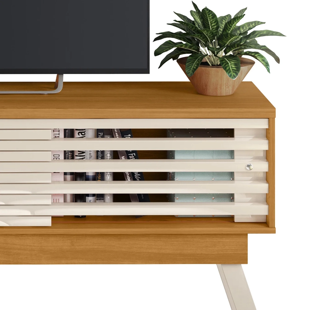 Rack Bancada de TV 65 Pol 150cm Keli Z10 Off/Cinamomo - Mpozenato