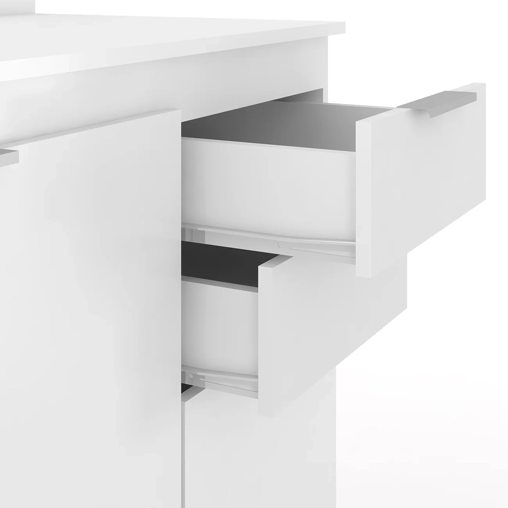 Armário de Cozinha Com Tampo CP01 150cm Pérola Branco Z34     - Mpozenato