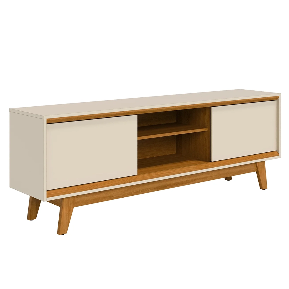 Rack Bancada de TV 70 Pol 164cm Gaia Z10 Off/Cinamomo - Mpozenato