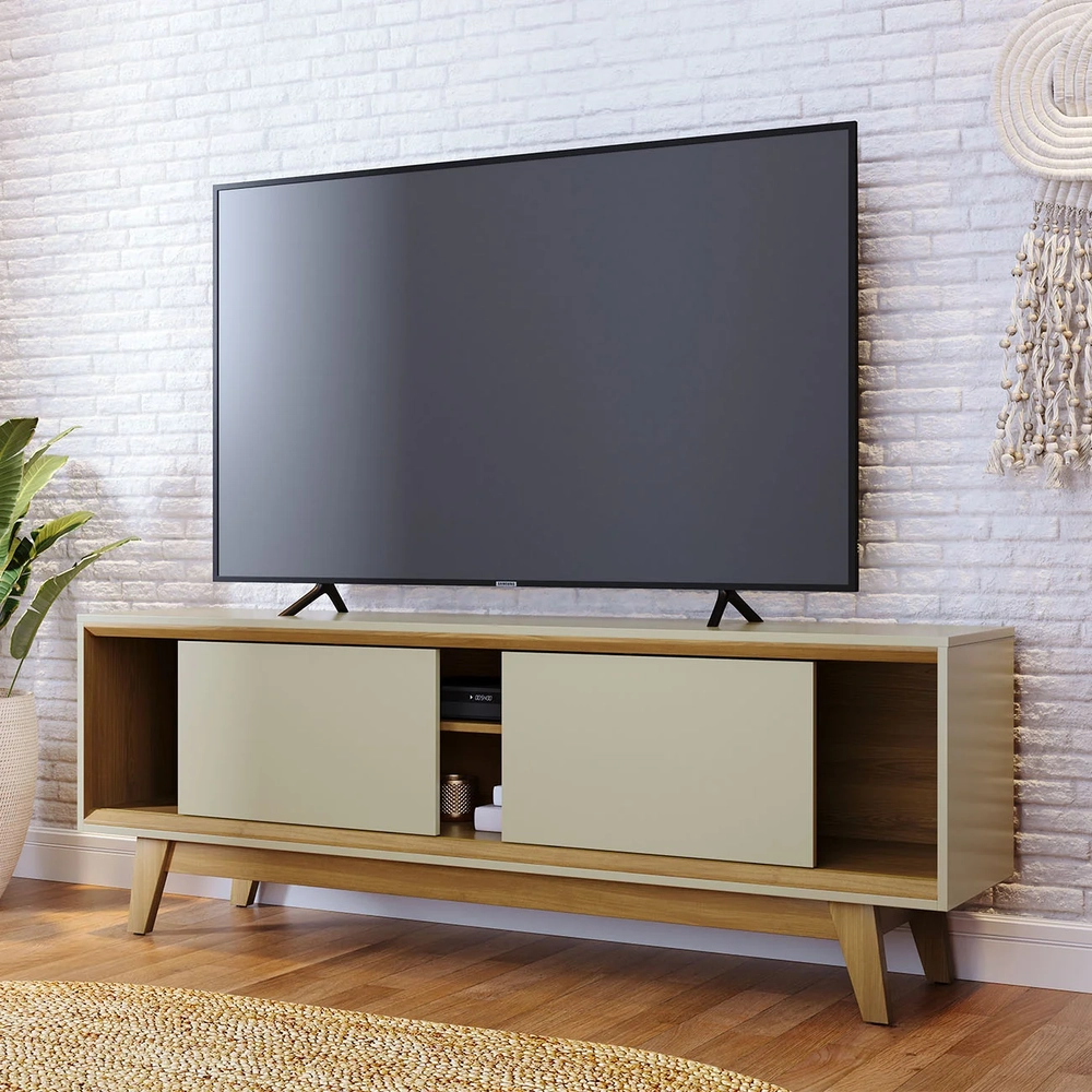 Rack Bancada de TV 70 Pol 164cm Gaia Z10 Cumaru/Opala - Mpozenato