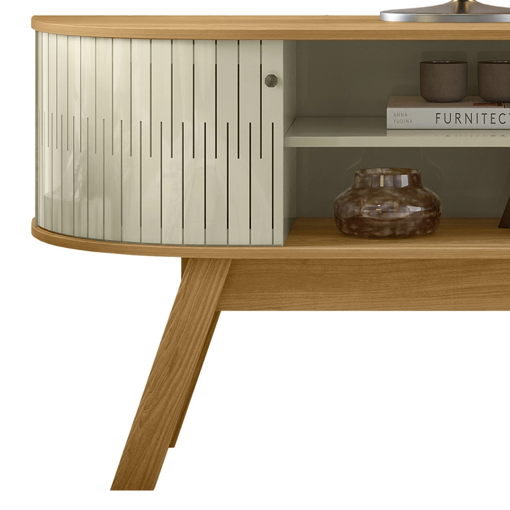 Rack Bancada de TV 55 Pol 136cm Alana Z10 Cumaru/Opala - Mpozenato