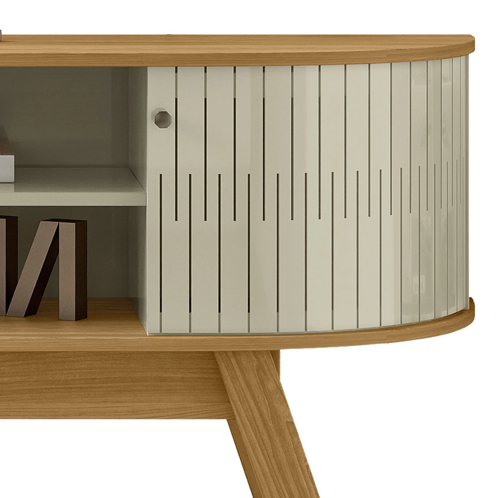 Rack Bancada de TV 55 Pol 136cm Alana Z10 Cumaru/Opala - Mpozenato