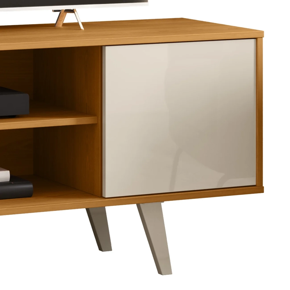 Rack Bancada de TV 50 Pol 136cm Espain Z10 Off/Cinamomo - Mpozenato