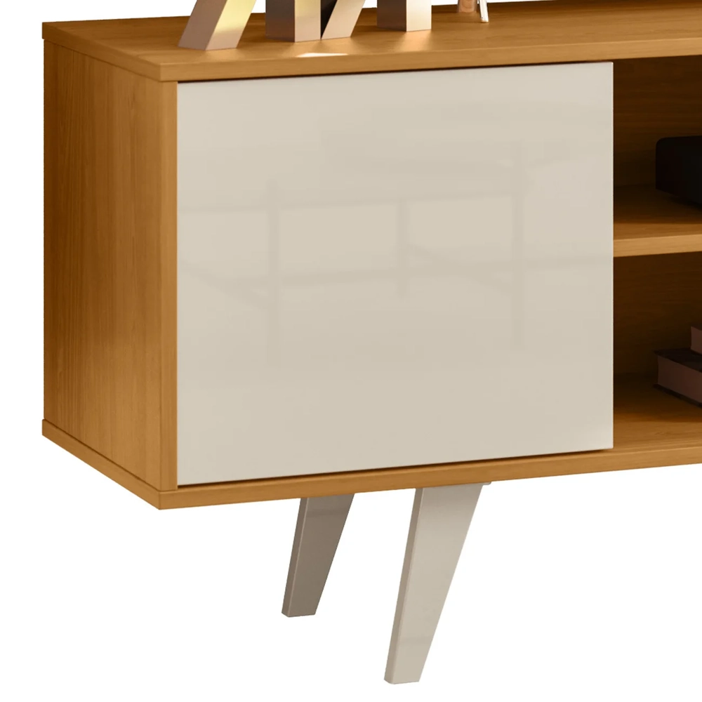 Rack Bancada de TV 50 Pol 136cm Espain Z10 Off/Cinamomo - Mpozenato