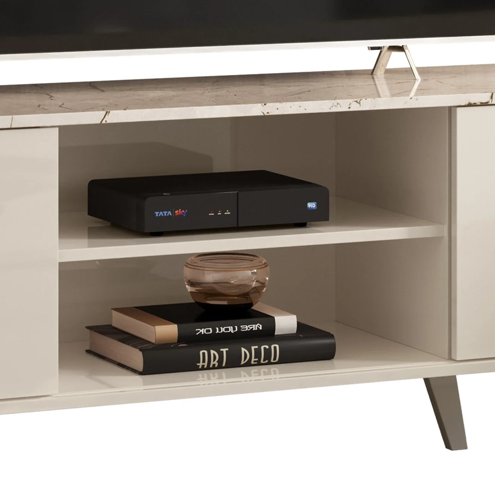 Rack Bancada de TV 50 Pol 136cm Espain Z10 Off/Calacata - Mpozenato