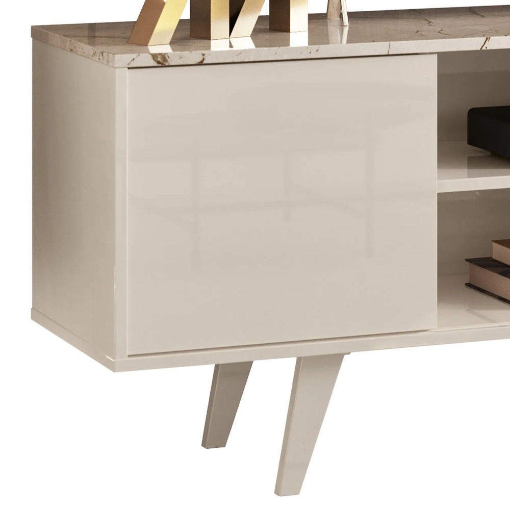 Rack Bancada de TV 50 Pol 136cm Espain Z10 Off/Calacata - Mpozenato