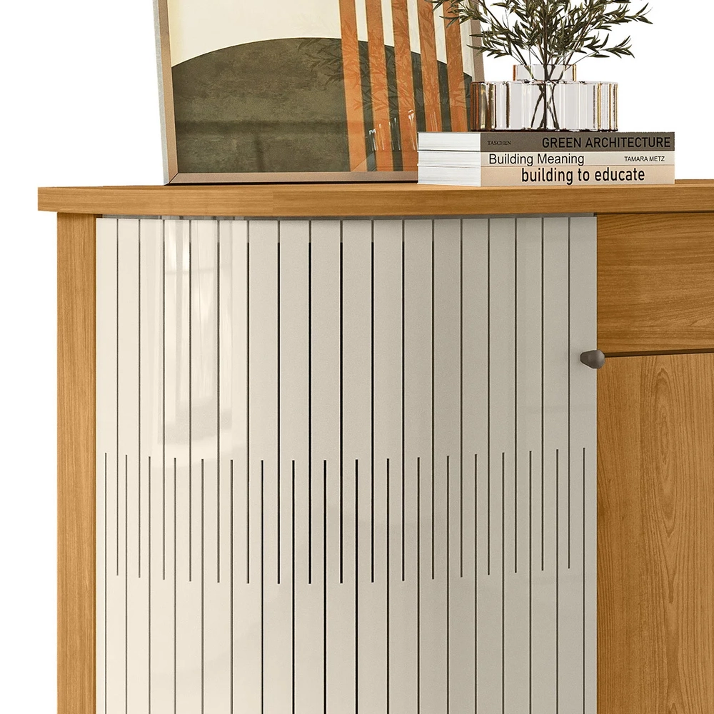 Buffet Aparador Sala de Estar 135cm Toni Z10 Off/Cinamomo - Mpozenato