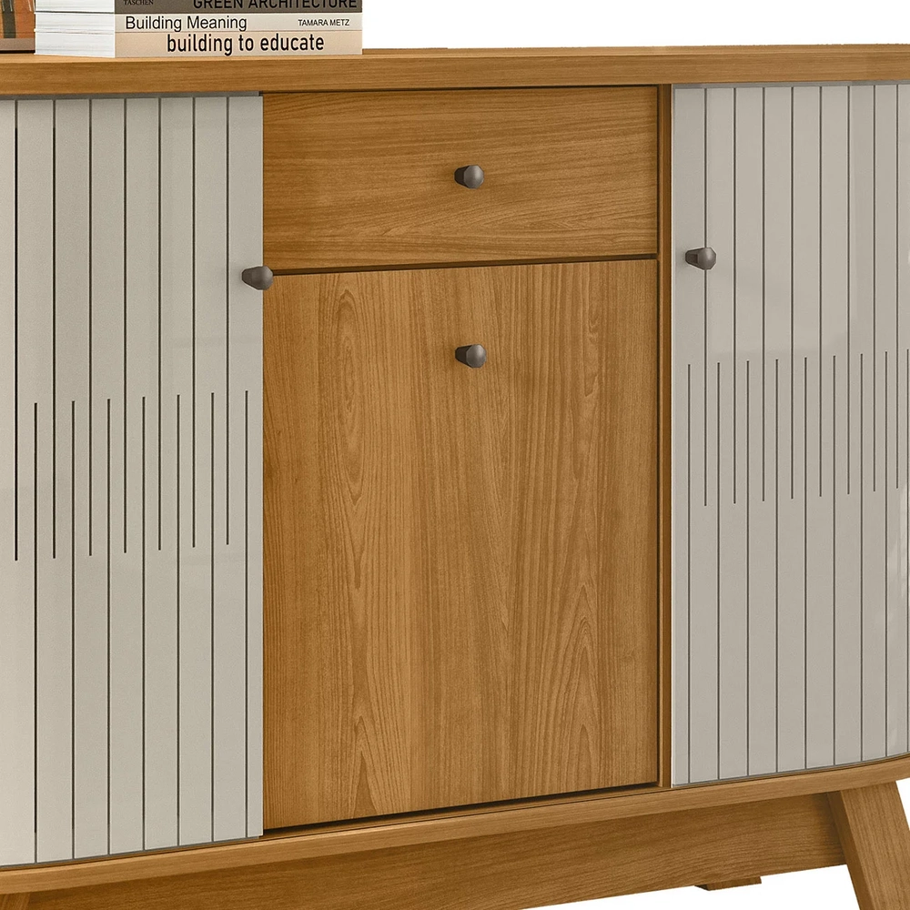 Buffet Aparador Sala de Estar 135cm Toni Z10 Off/Cinamomo - Mpozenato