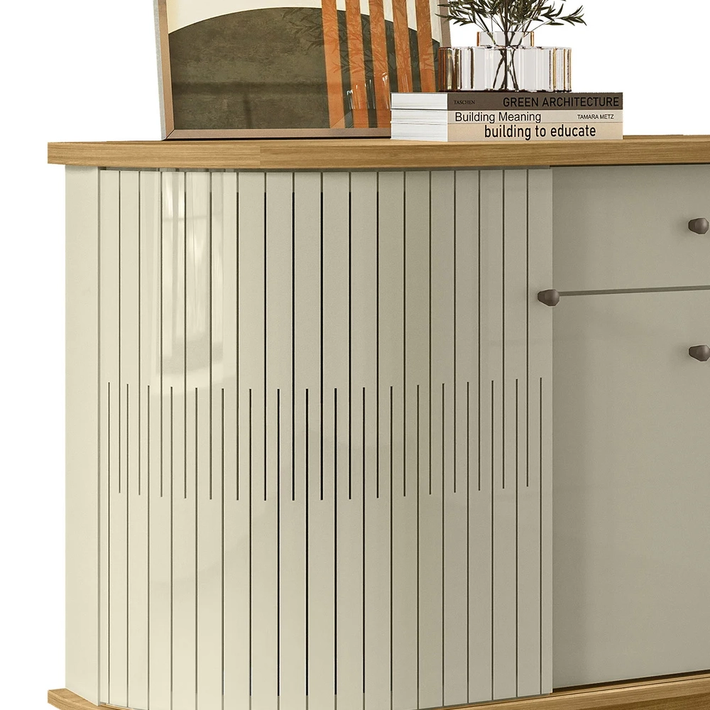 Buffet Aparador Sala de Estar 135cm Toni Z10 Cumaru/Opala - Mpozenato