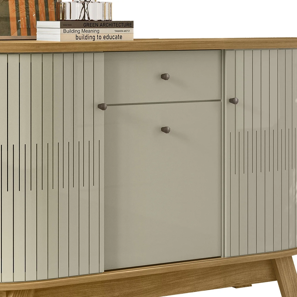 Buffet Aparador Sala de Estar 135cm Toni Z10 Cumaru/Opala - Mpozenato