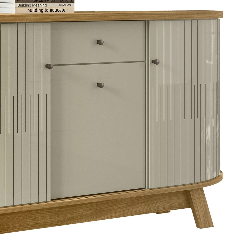 Buffet Aparador Sala de Estar 135cm Toni Z10 Cumaru/Opala - Mpozenato