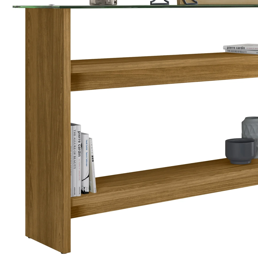 Aparador de Sala Com Prateleiras 150cm Fire Z10 Cumaru/Opala - Mpozenato