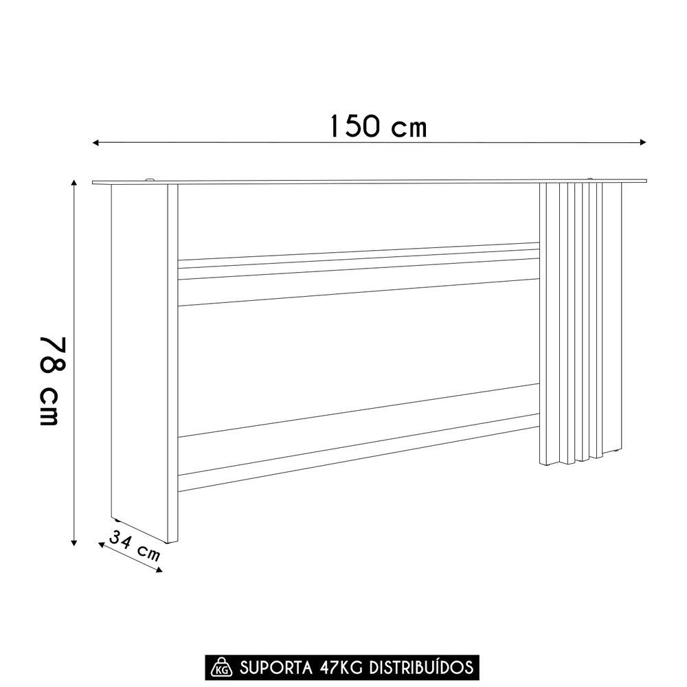 Aparador de Sala Com Prateleiras 150cm Fire Z10 Cumaru/Opala - Mpozenato