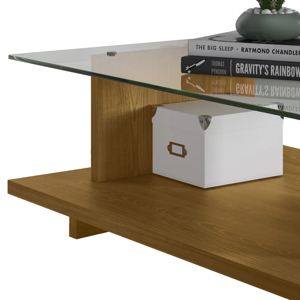 Mesa de Centro Com Detalhe Ripado Fire Z10 Cumaru/Opala - Mpozenato