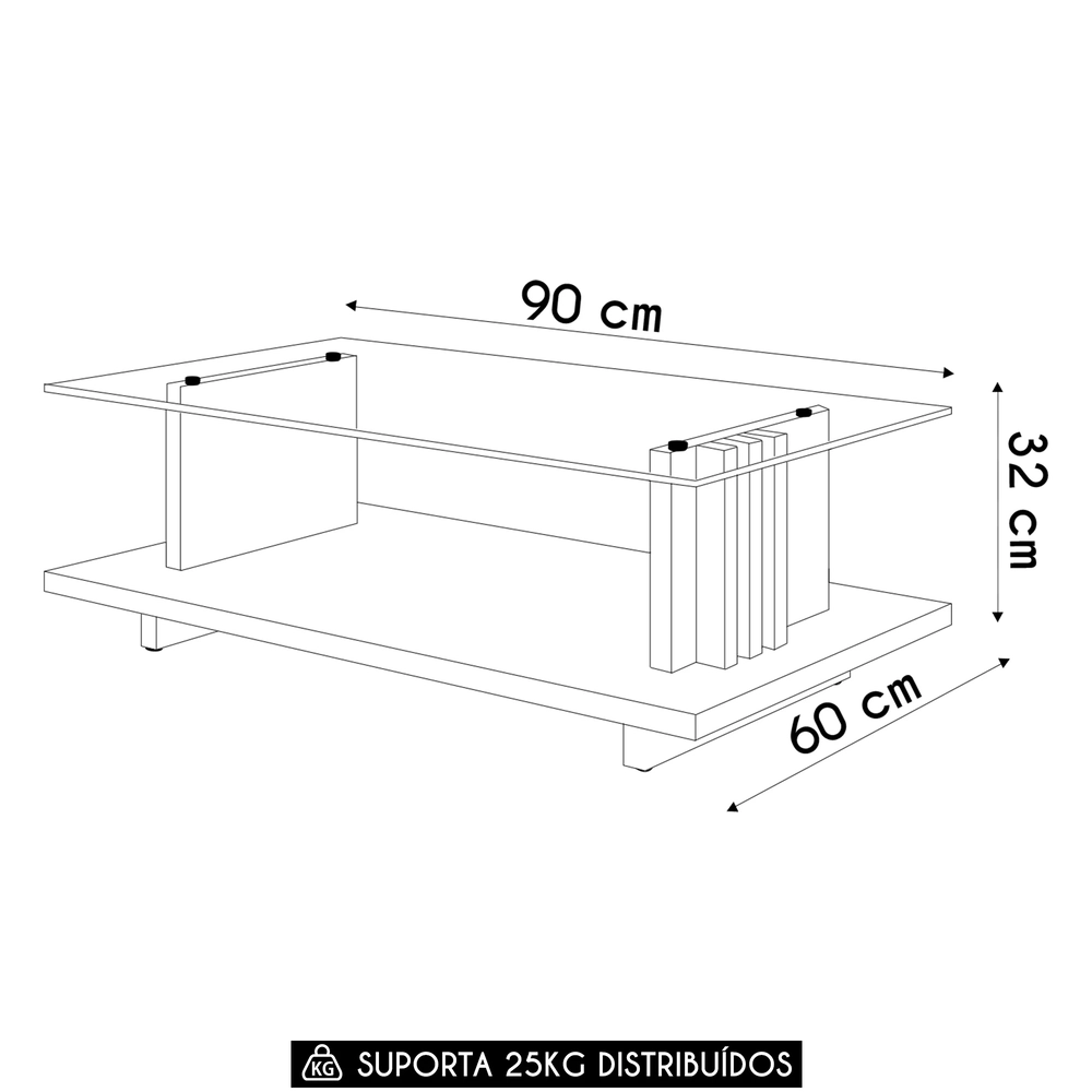 Mesa de Centro Com Detalhe Ripado Fire Z10 Cumaru/Opala - Mpozenato