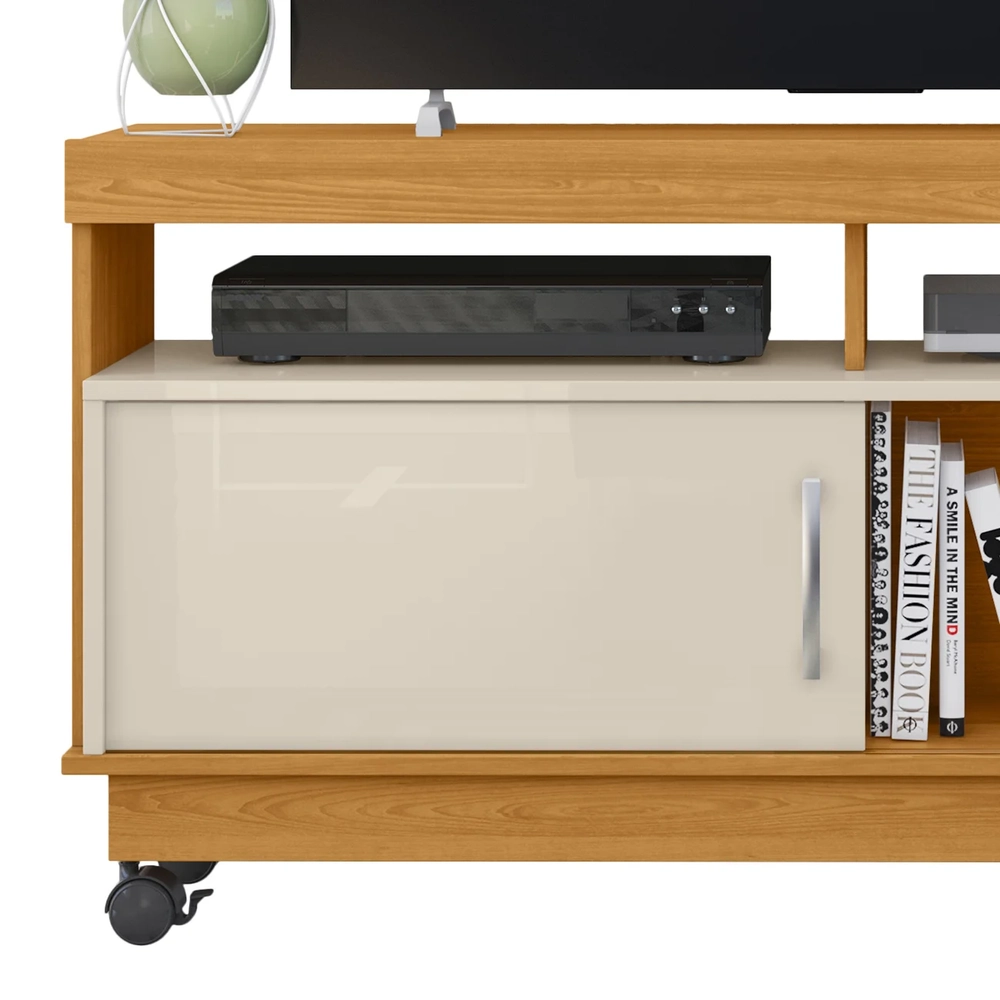 Rack Bancada de TV 50 Pol 121cm Rute Z10 Off/Cinamomo - Mpozenato