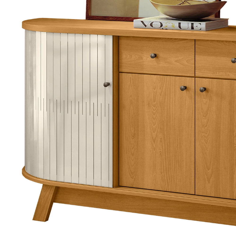 Balcão Buffet Sala de Jantar 183cm Mônica Z10 Off/Cinamomo - Mpozenato