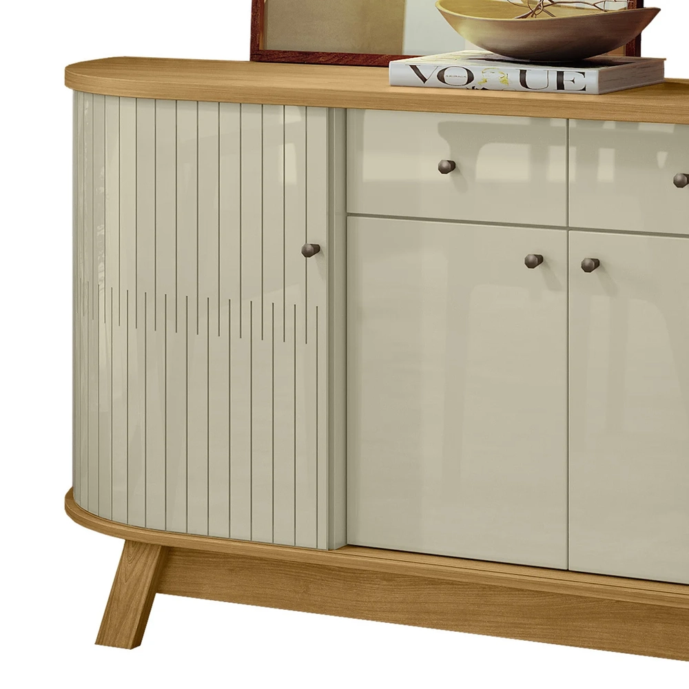 Balcão Buffet Sala de Jantar 183cm Mônica Z10 Cumaru/Opala - Mpozenato