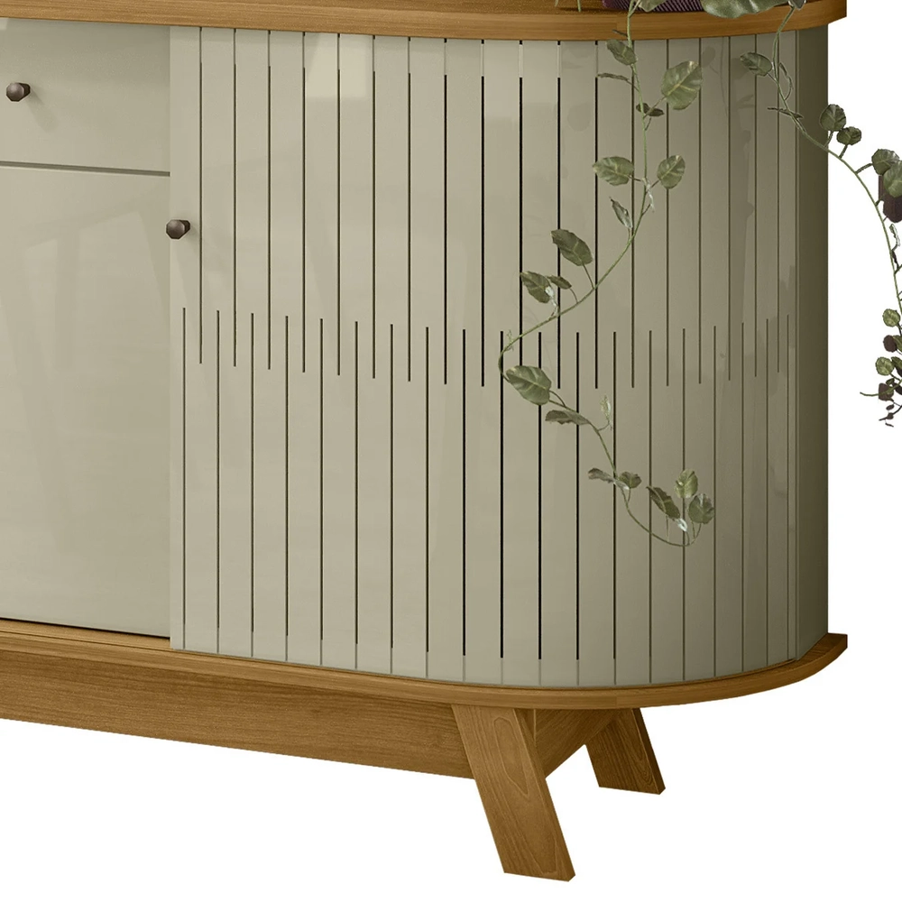 Balcão Buffet Sala de Jantar 183cm Mônica Z10 Cumaru/Opala - Mpozenato