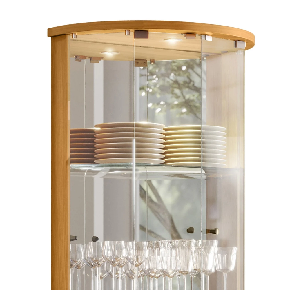 Cristaleira de Vidro Com LED 67cm Melina Z10 Off/Cinamomo - Mpozenato