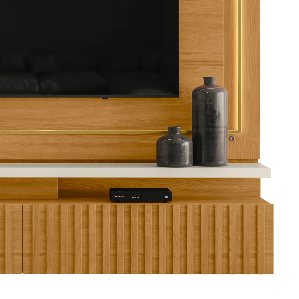 Estante Painel Para TV 75 Pol 216cm Mical Z10 Off/Cinamomo - Mpozenato