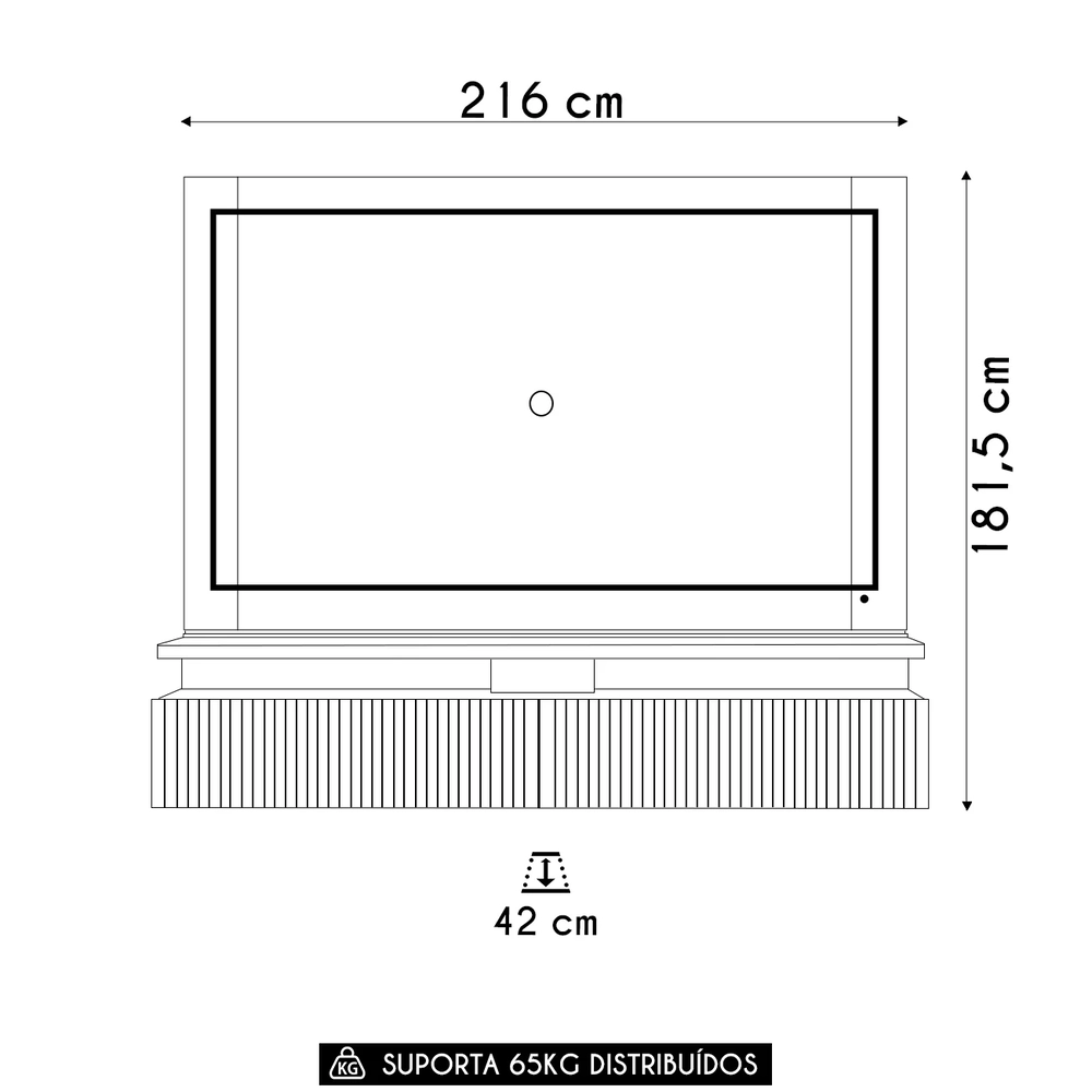 Estante Painel Para TV 75 Pol 216cm Mical Z10 Cumaru - Mpozenato