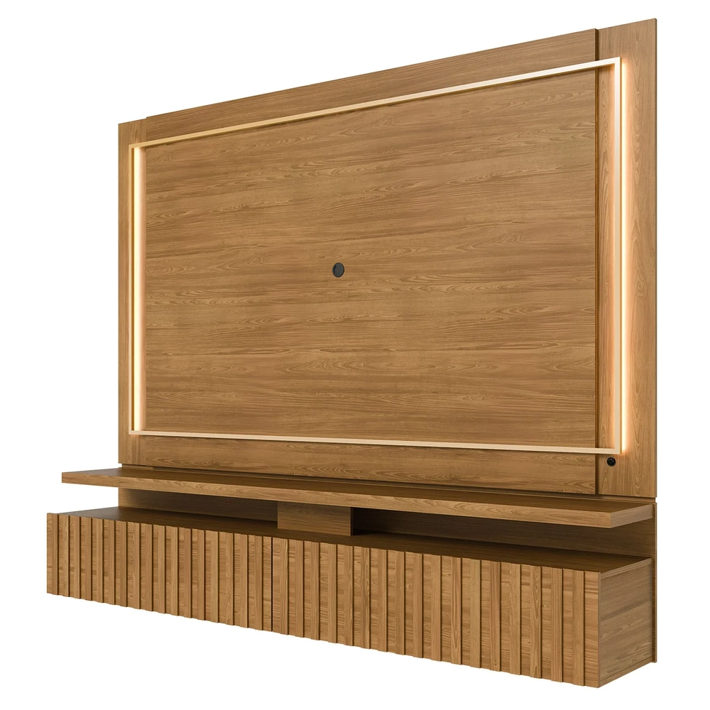 Estante Painel Para TV 75 Pol 216cm Mical Z10 Cumaru - Mpozenato