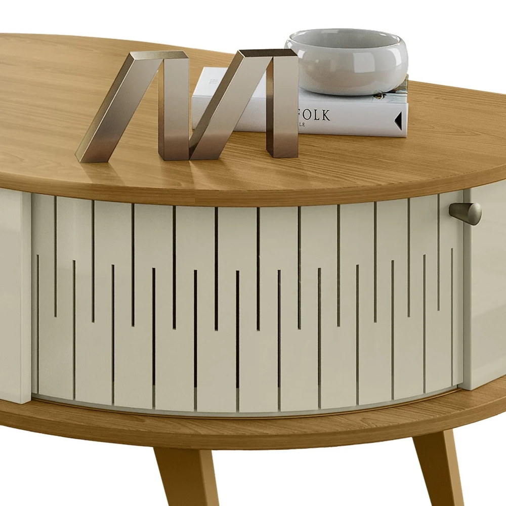 Mesa de Centro para Sala 90cm Indy Z10 Cumaru/Opala - Mpozenato