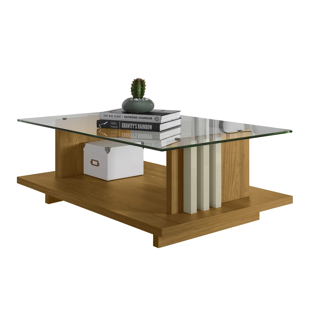 Mesa de Centro e Aparador Ripado Fire Z10 Cumaru/Opala - Mpozenato