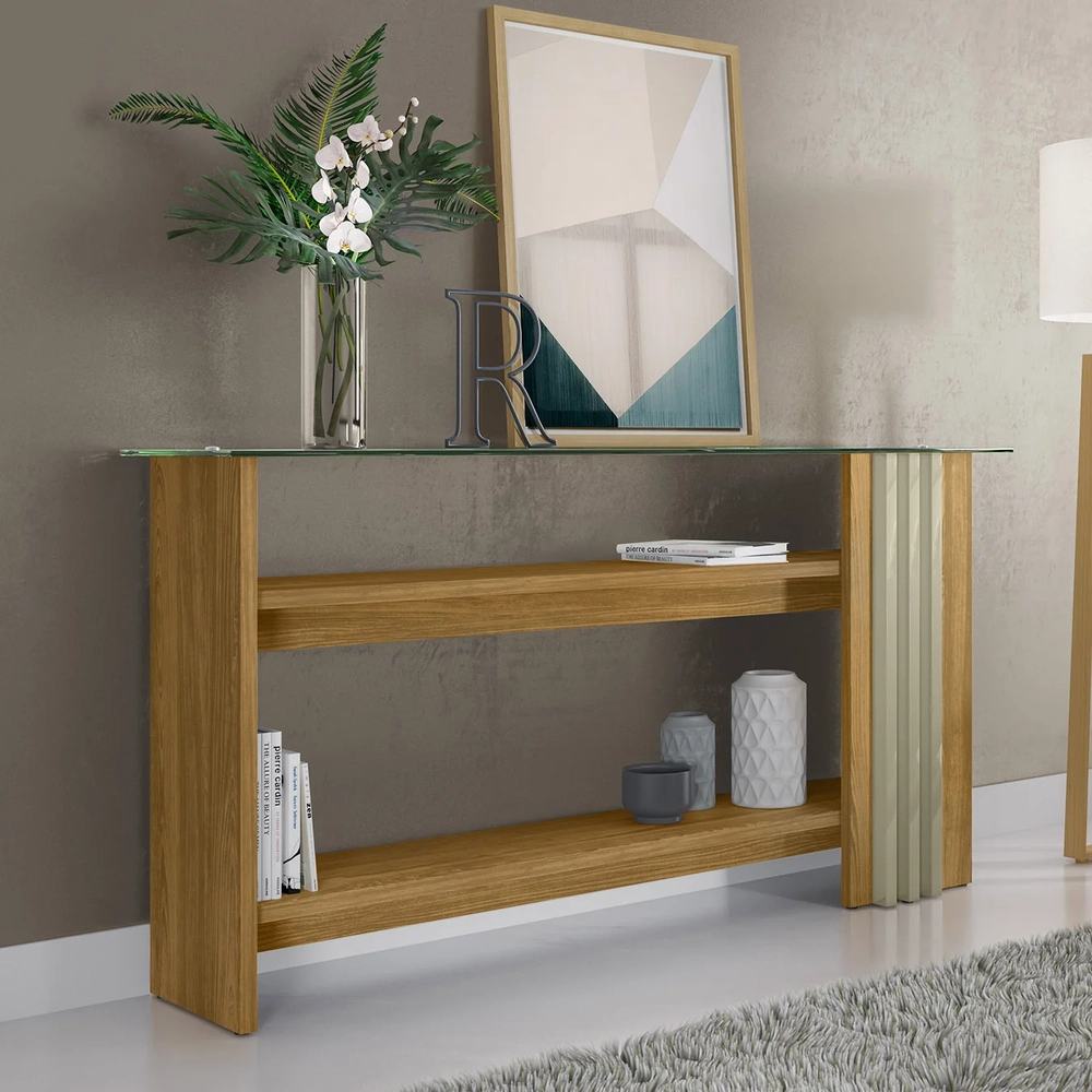 Mesa de Centro e Aparador Ripado Fire Z10 Cumaru/Opala - Mpozenato