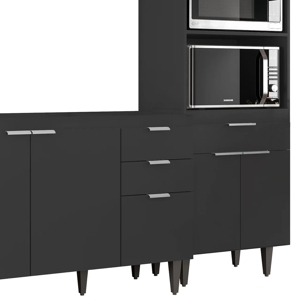 Armário de Cozinha CP02 Para Pia 120cm Pérola Z34 Preto     - Mpozenato