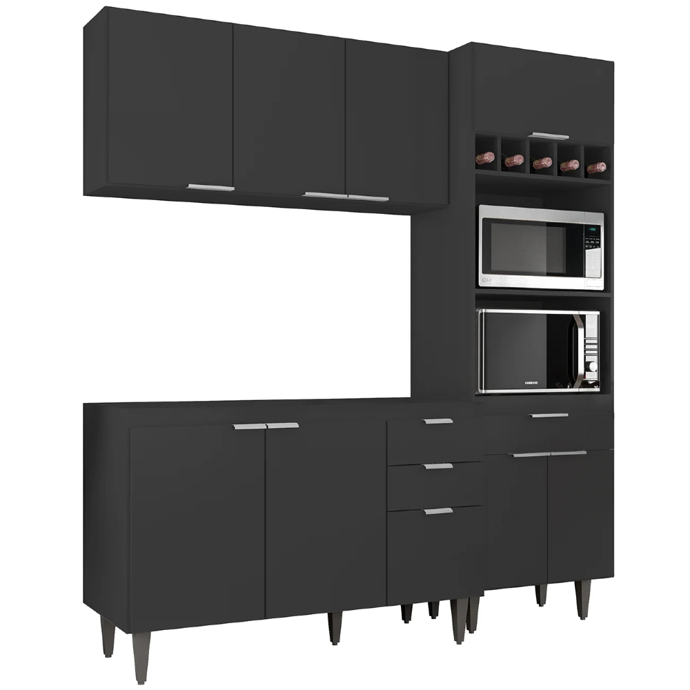 Armário de Cozinha CP02 Para Pia 120cm Pérola Z34 Preto - Mpozenato