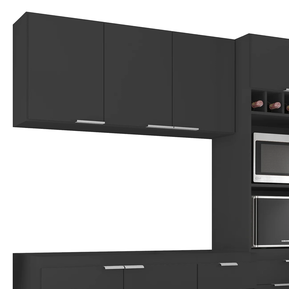 Armário de Cozinha CP02 Para Pia 120cm Pérola Z34 Preto     - Mpozenato