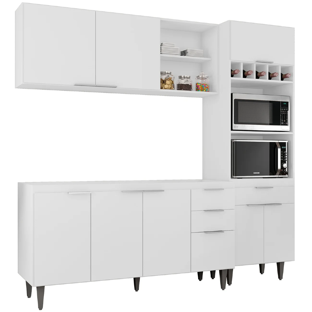 Armário de Cozinha CP02 Para Pia 150cm Pérola Z34 Branco - Mpozenato