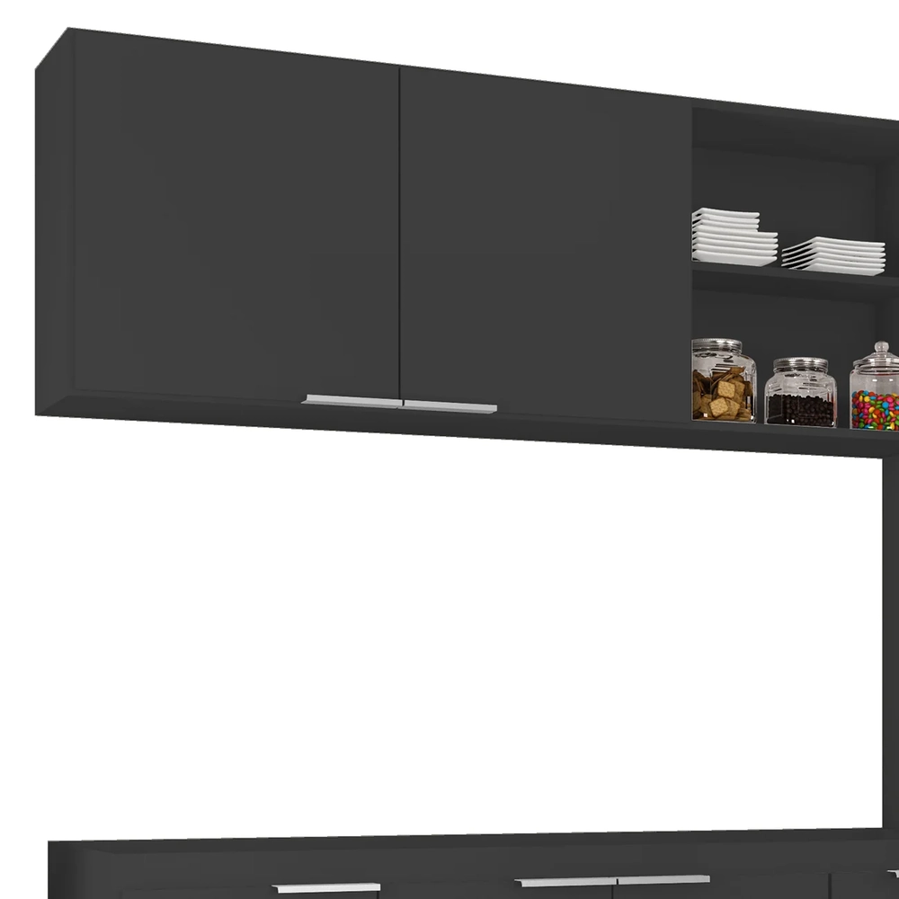 Armário de Cozinha CP02 Para Pia 150cm Pérola Z34 Preto     - Mpozenato