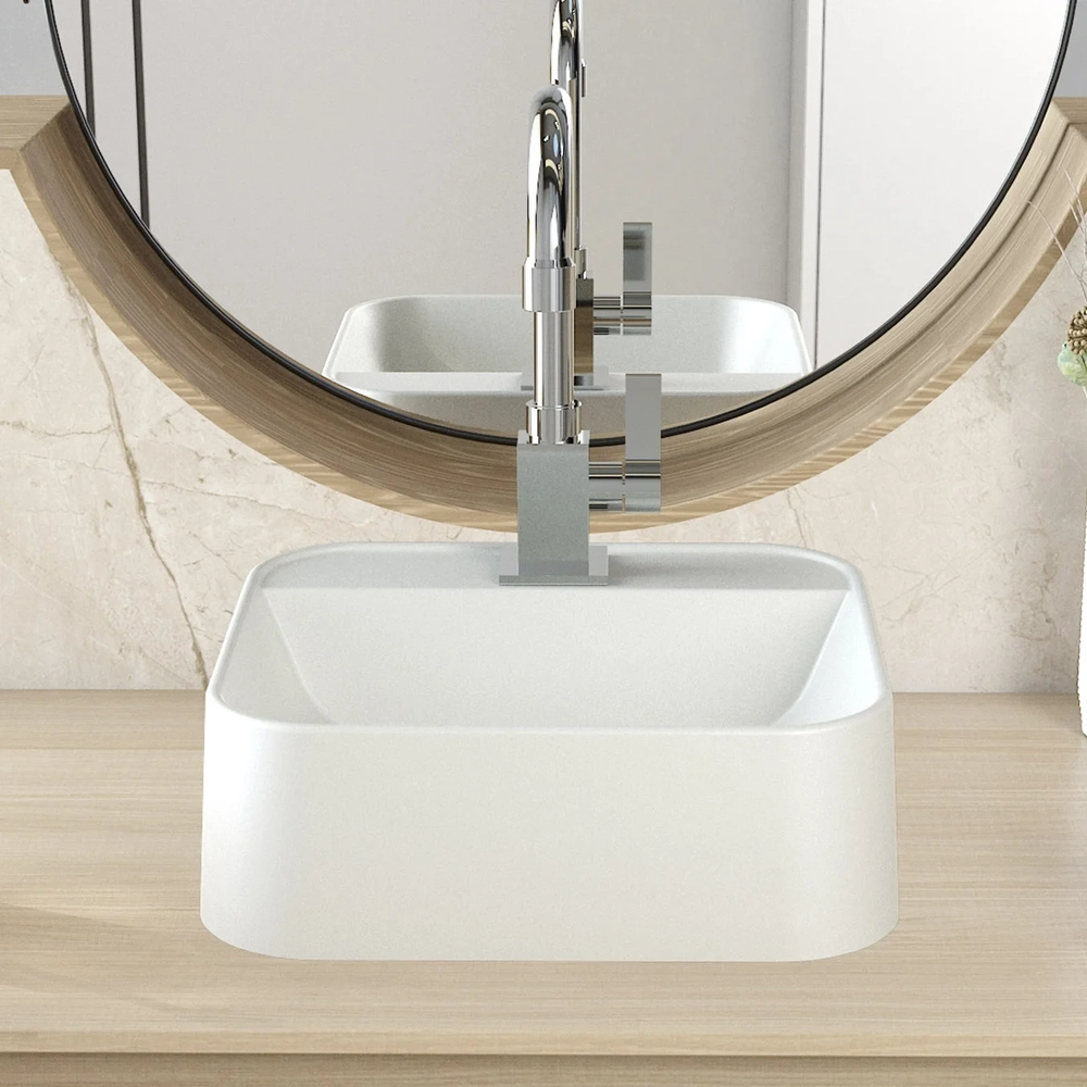 Cuba Pia Para Banheiro Quadrada 32cm Ágata C08 Cinza - Mpozenato