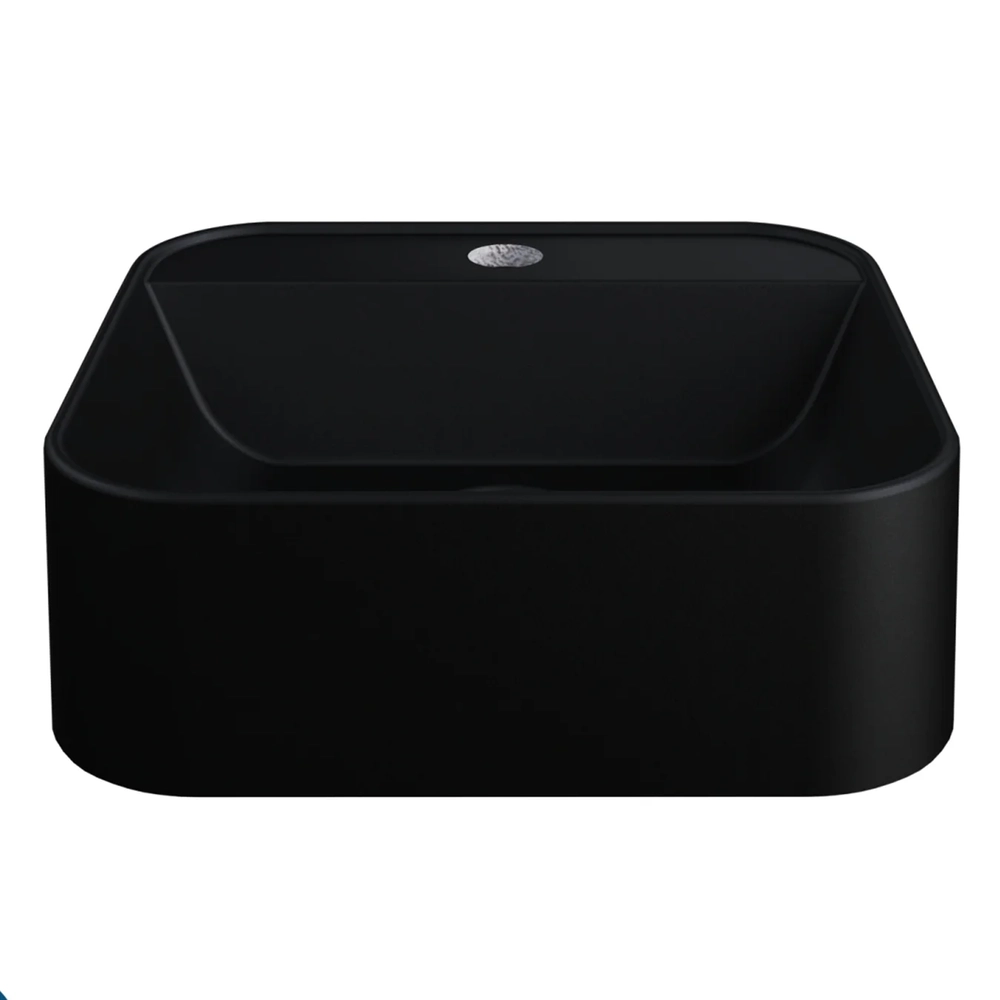 Cuba Pia Para Banheiro Quadrada 32cm Ágata C08 Preto - Mpozenato